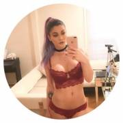 Shemale Selfie of Domino Presley in lingerie