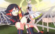 Omiko having some fun with Ryuko at the tennis court