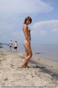 Katrin loves the beach