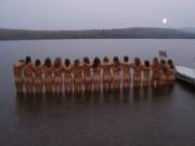 Female track team skinny dipping