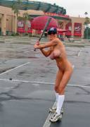 Ready to play ball [xpost /r/RealPublicNudity]