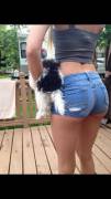 Tight jean shorts