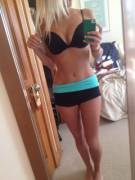 blonde yoga selfie