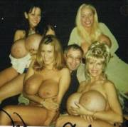 Polaroid at the strip club with Casey James (upper right) and Busty Dusty (lower left)