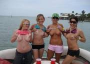 Four females flashing