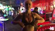 Fun at the arcade. Flashing in an arcade. Bouncing at the arcade. pornstar Kendra Sunderland [gif]