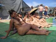 Nice nude lineup at Burning Man