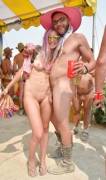 Cute naked girl and her ding dong dude