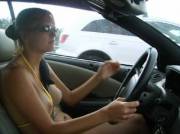 Yellow Bikini in Traffic