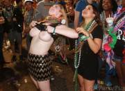 Pale skin and nice boobs at Mardi Gras