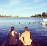 Just some friends taking a skinny dip