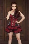 Threnody? Awesome deep red corset...