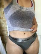 MILFs SWEATY Workout Grey Thong