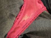 A sticky glob surprise in my new hot pink thong!