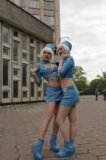 Anya iChios &amp; Rina as Fifth Element Flight Attendants