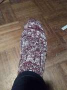 My new slubby wine-colored socks!