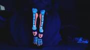 blacklight [f]un with my dia de los muertos socks!