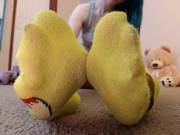 Up close yummy yellow socks