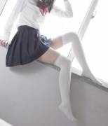 By the window