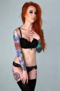 Redhead with ink