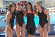 4 girls, 4 different swimming suits