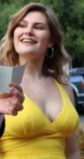 Tight yellow blouse