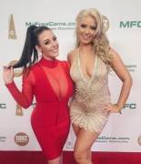 Angela White &amp; Annika at Xbiz redcarpet