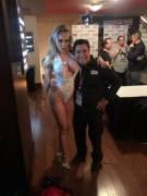 Chessie Kay with a fan at AVN AEE 2018