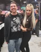 Lexi Belle with a fan at EXXXOTICA Expo