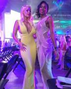 Bridgette B with Natassia Dreams at the AVN Awards 2018