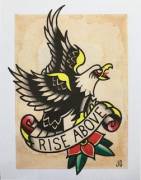 I painted this Black Flag Rise above tattoo flash