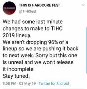 TIHC announcement postponed a week. Any ideas as to who's on the bill? Rumored reunions?