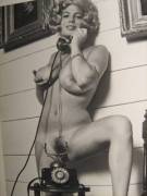 Hanging on the telephone. Linda Schmitz aka Laura Lynwood. 1970s (More in comments.)