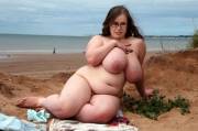 Georgina nude on a beach