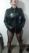 Not even this leather jacket hides them.