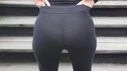 Black leggings Black panties Big Ass 