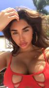 Chantel Jeffries red bikini