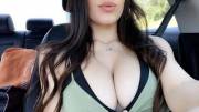 Alexa Pearl car cleavage
