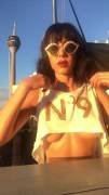 Way more than just underboob in public [GIF]