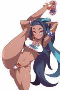 Nessa knows stretching is essential for training (Tohirokonno) [Pokemon Sword &amp; Shield]