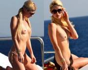 Paris Hilton Topless Nude Sunbathing