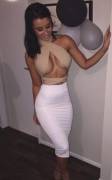 I'm sure she hopes that top remains as tight as that skirt
