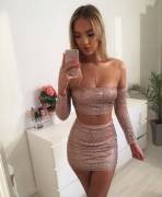 Rose Gold Crop Top &amp; Skirt