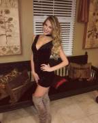 Tall boots, little black dress