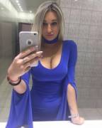 Tight blue dress