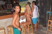 Drunk girl at a bar
