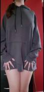 I think I'd look cute in your hoodie 