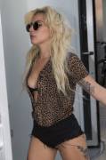 Lady Gaga nip slip and short shorts