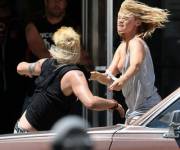 Amy Smart nip slip - On set Crank: High Voltage (2008)