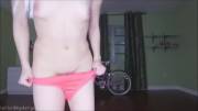 Pink thong on-off